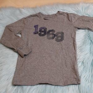 Gap Boys Size 6 Gray Print Long Sleeve Tee Shirt